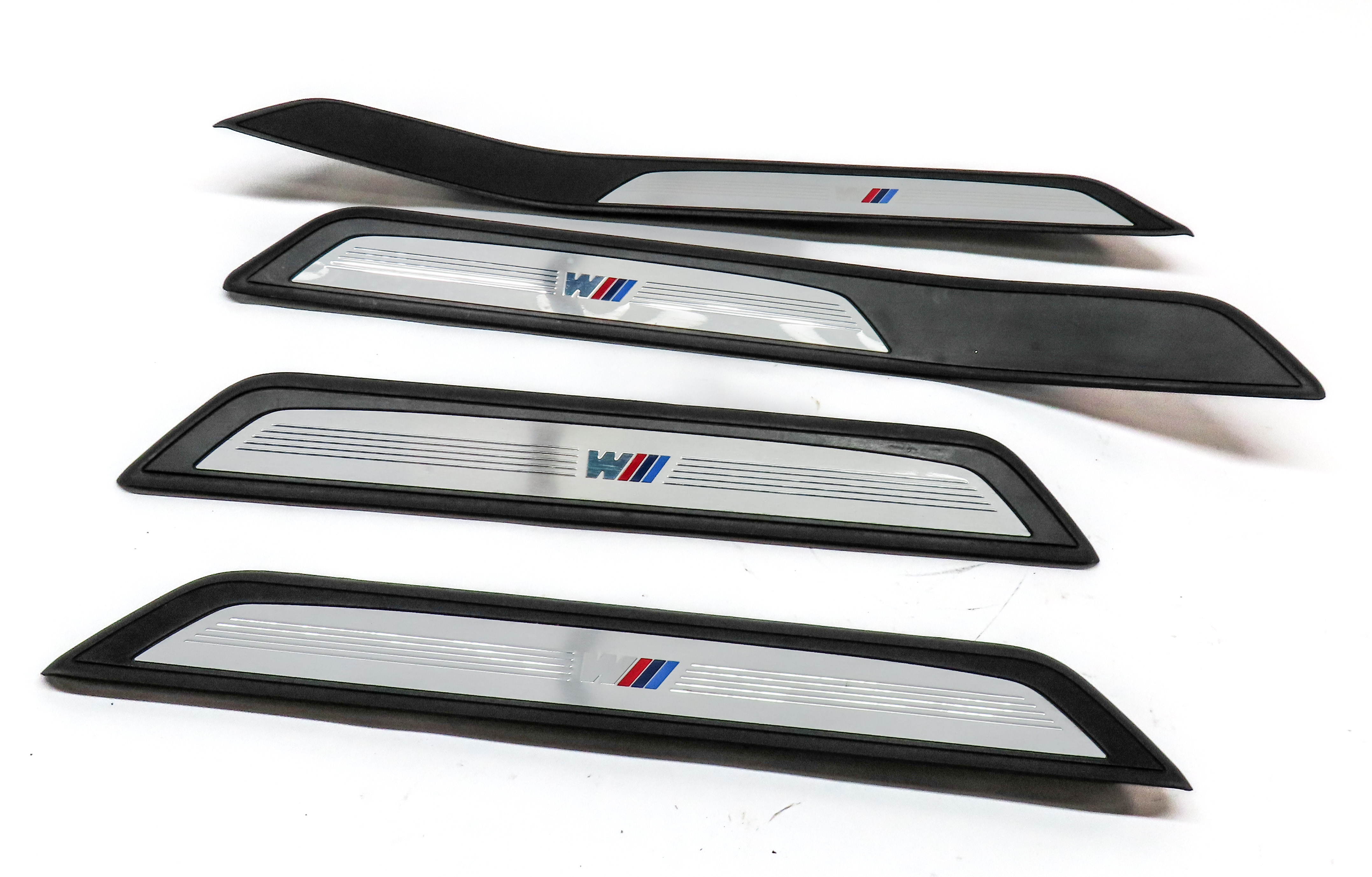 2014 BMW 750Li (F01) FRONT REAR LEFT RIGHT DOOR SILL SCUFF PLATE TRIM SET/4 — exact item pictured